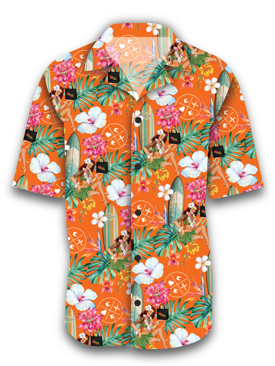 Orange Hawaiian Shirt – Clean Eatz Merch