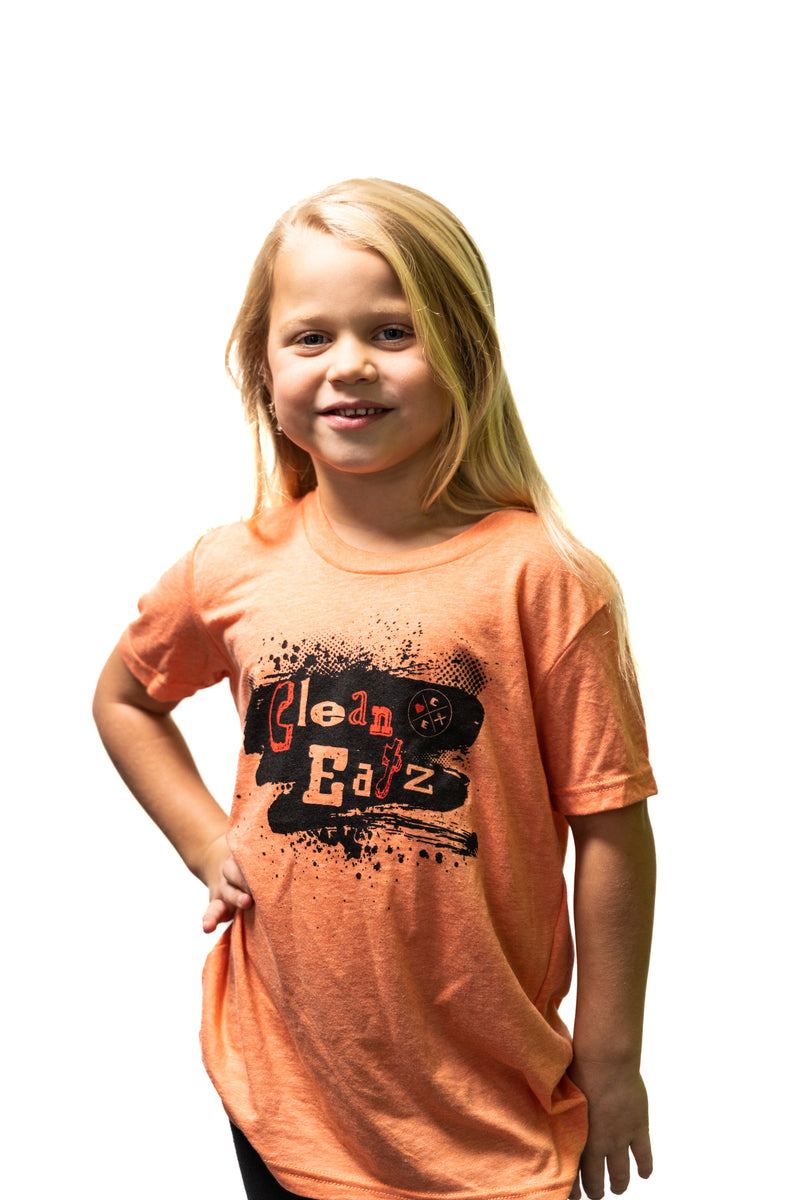 Orange Clean Eatz Tee Youth Clean Eatz Merch